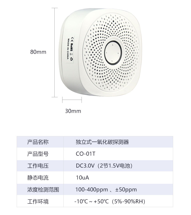 一氧化碳報警器參數(shù)